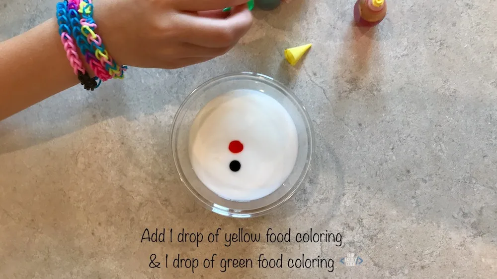add food coloring to slime