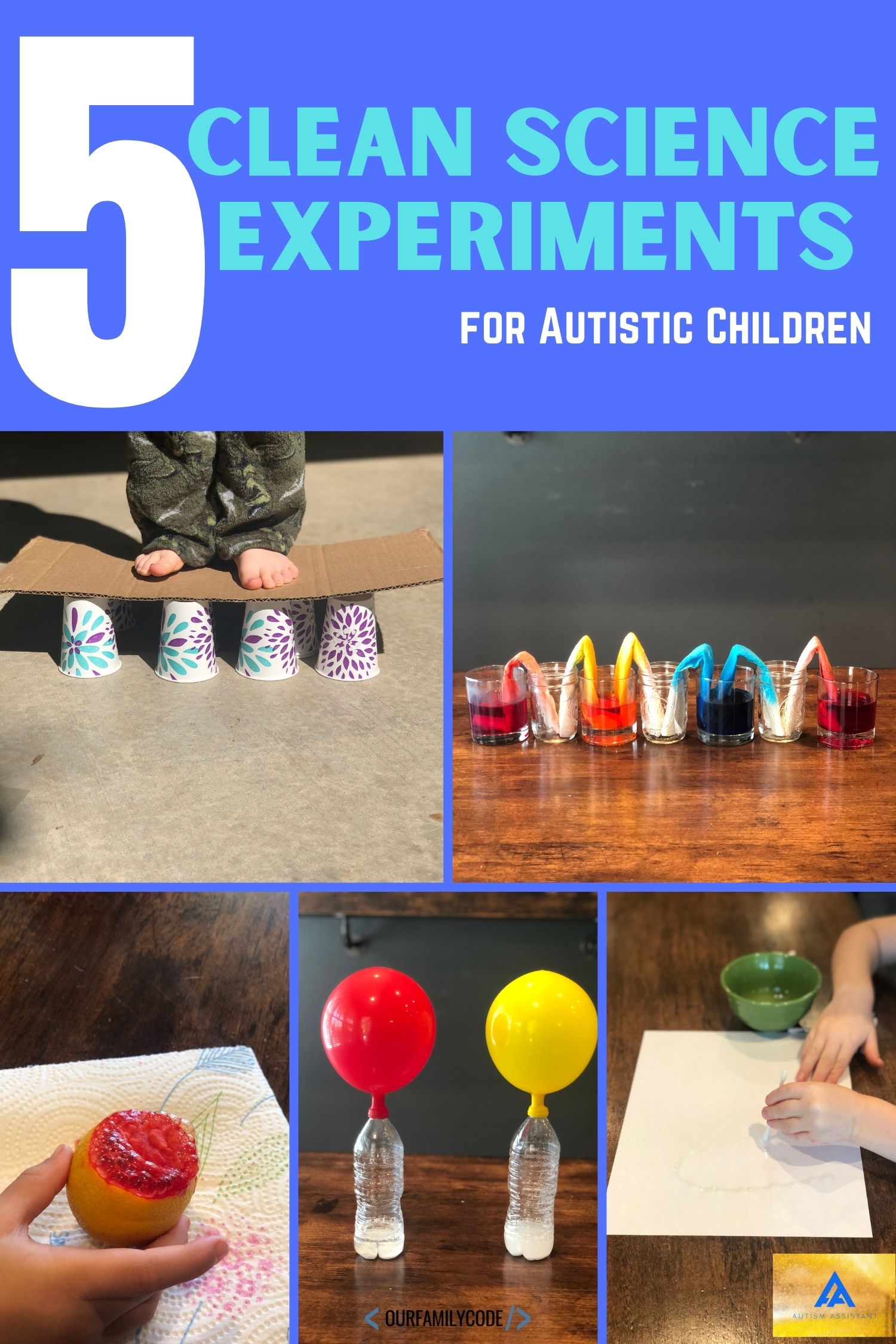clean science experiments for kids with autism