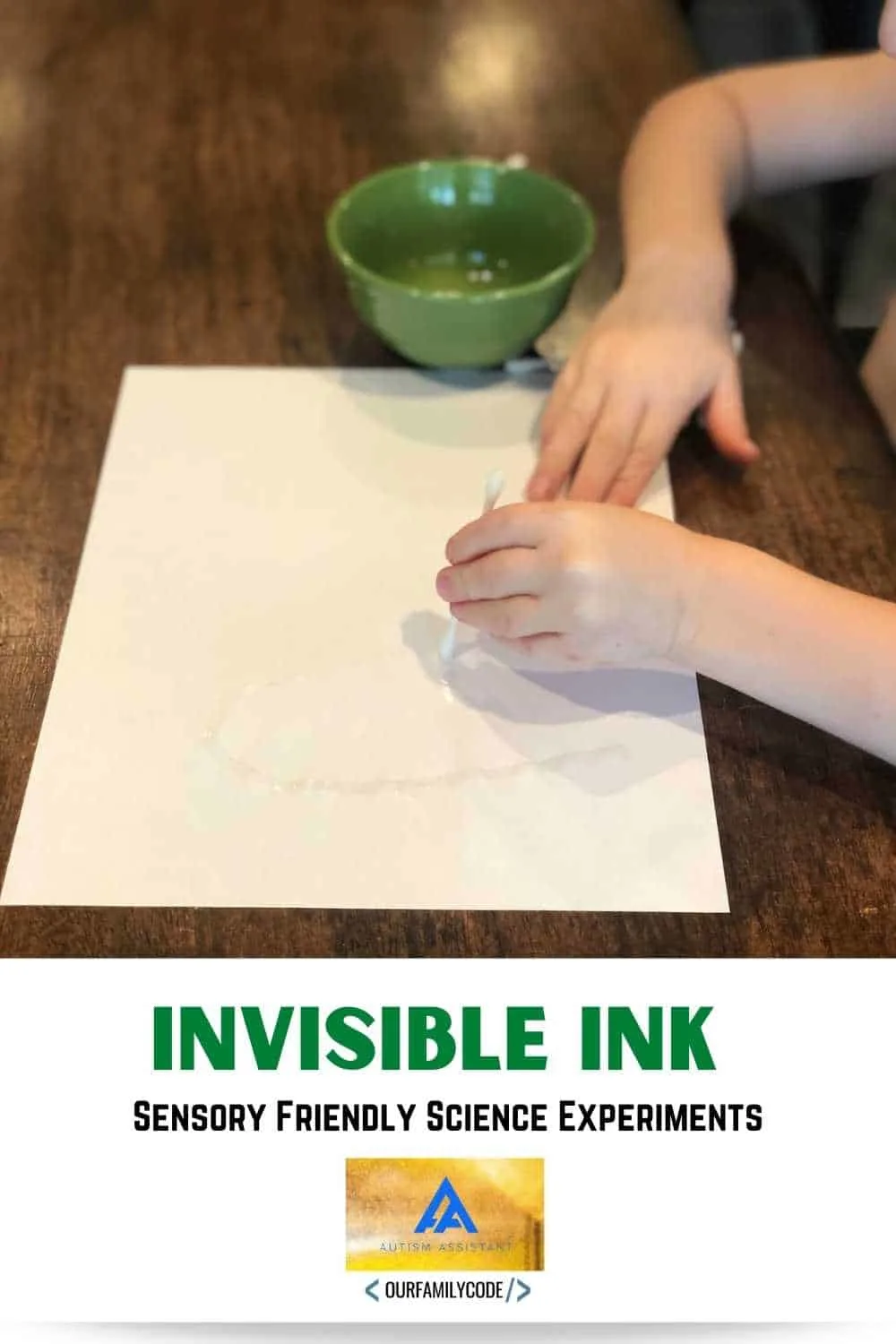 invisible ink sensory friendly science experiments
