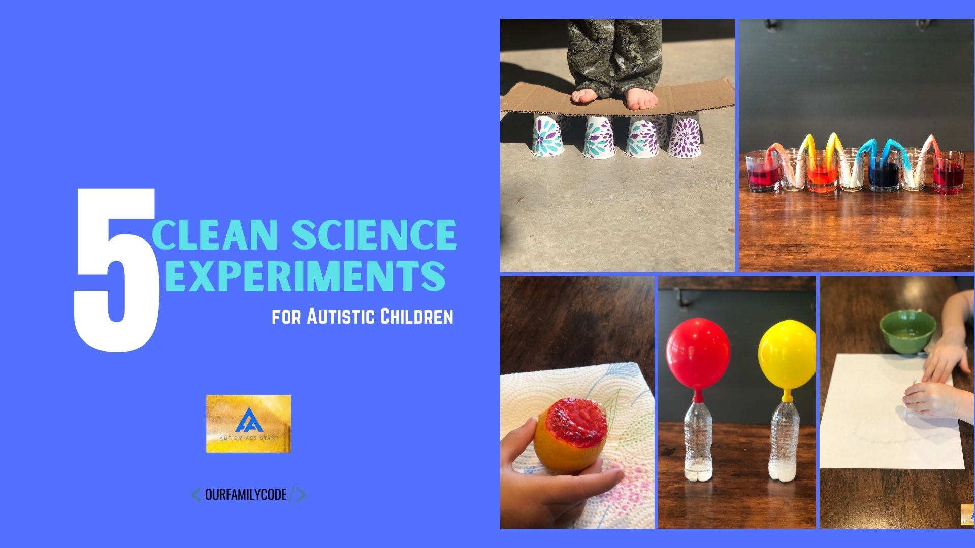 5 clean science experiments for autistic children sensory friendly