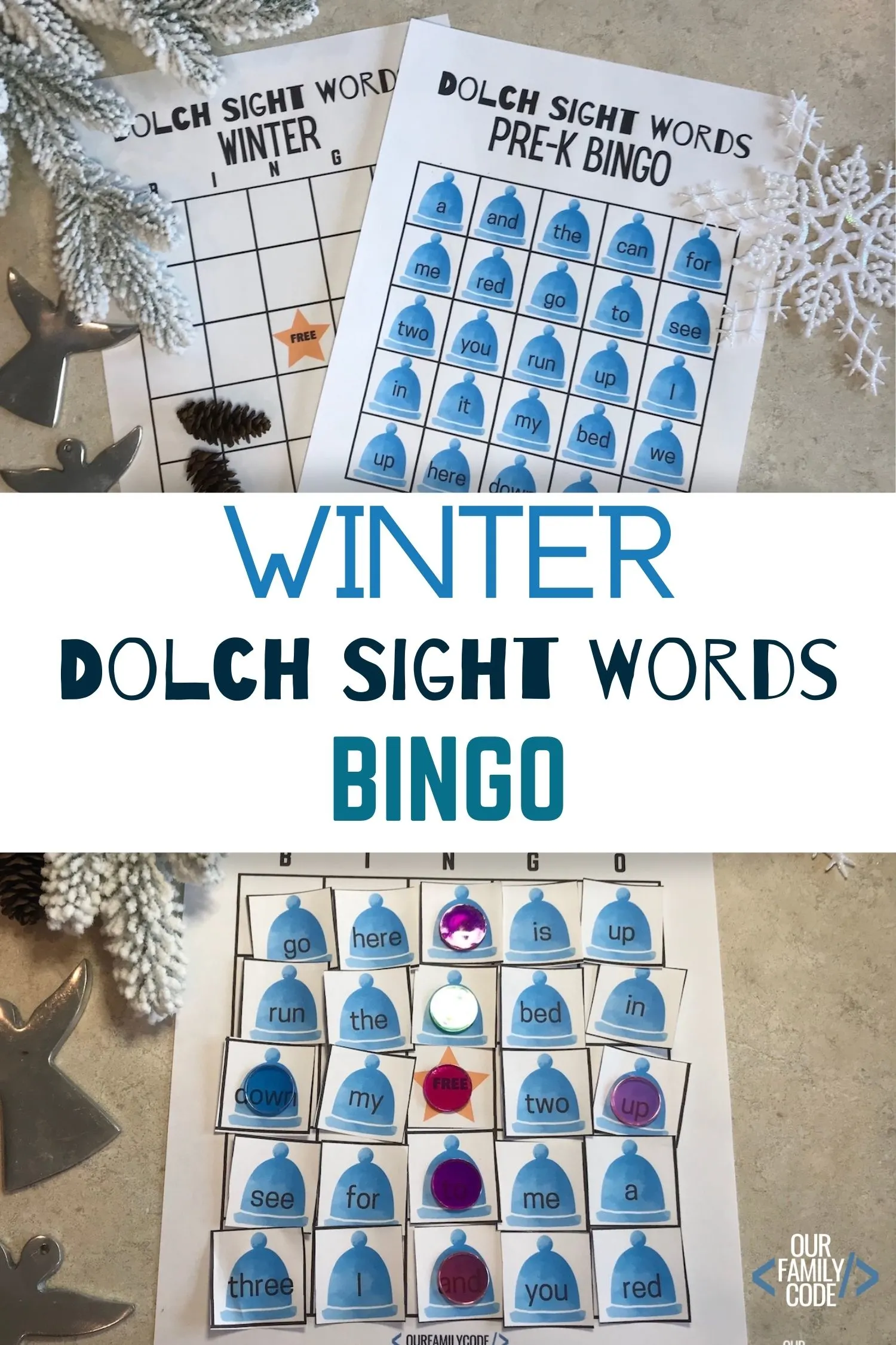 winter dolch sight word bingo