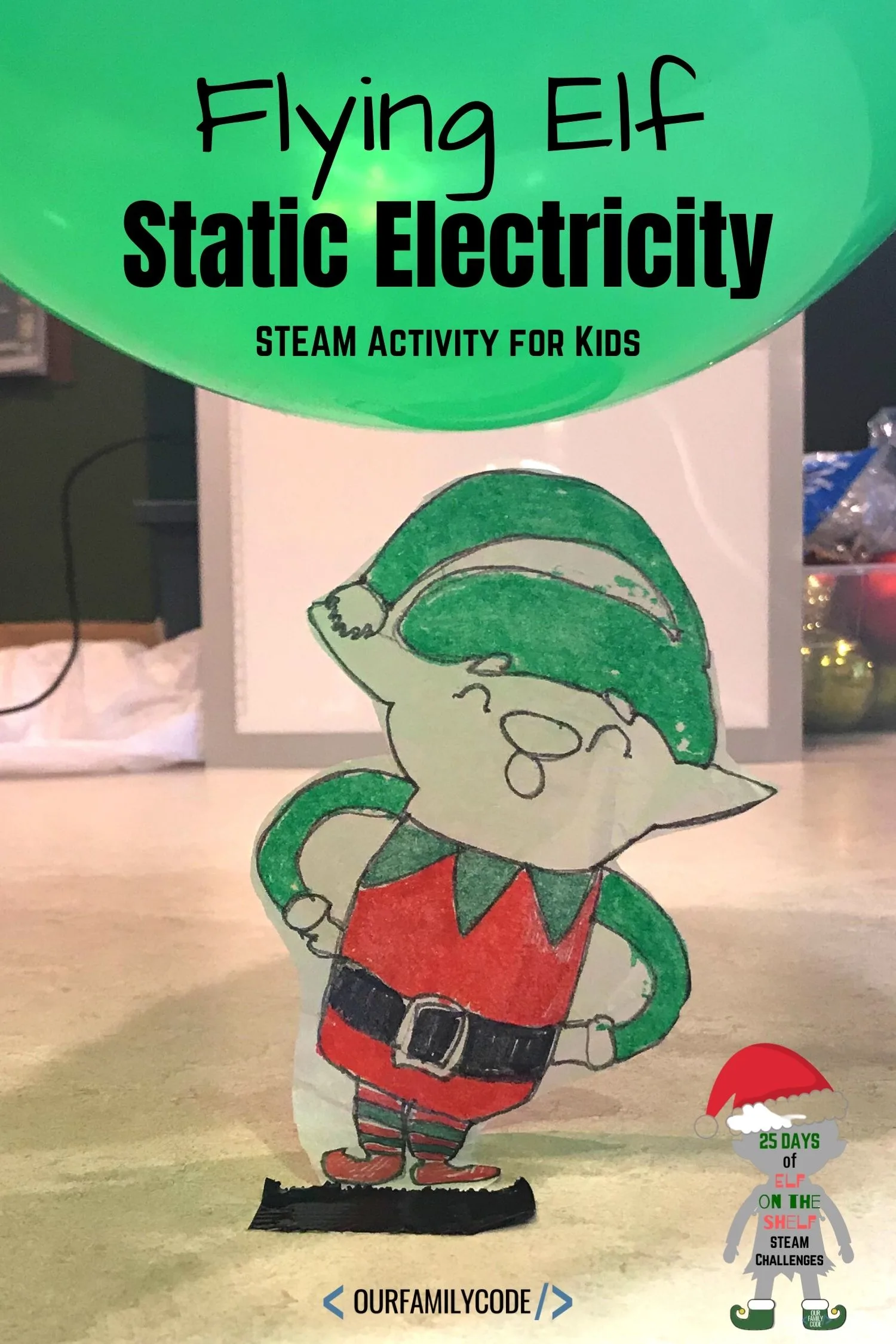 elf on the shelf static electricity challenge