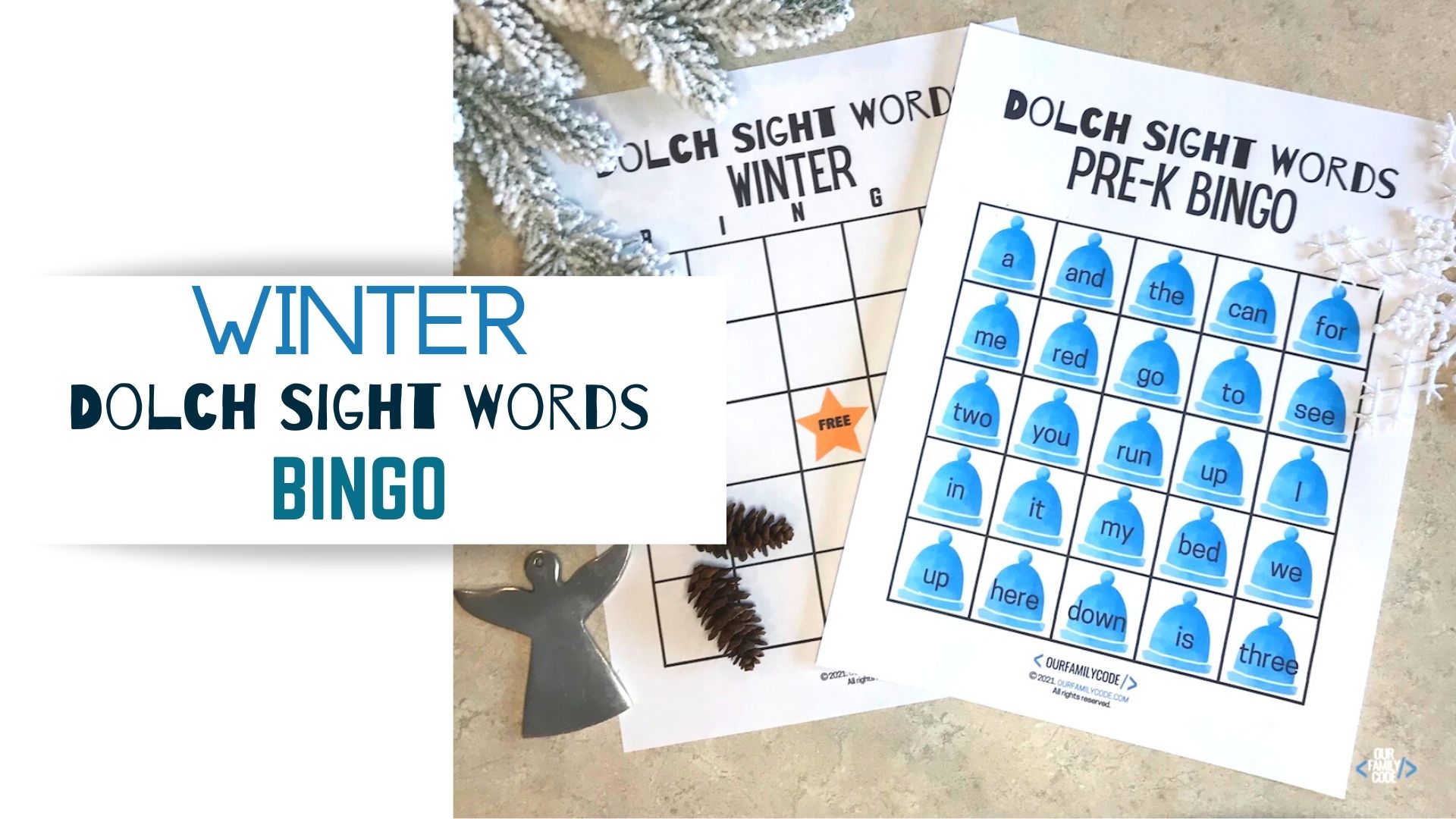 winter dolch sight words bingo