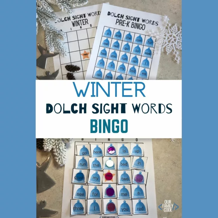 fi Dolch Sight Words winter bingo