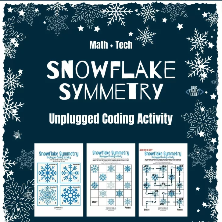 FI Snowflake Symmetry unplugged coding activity math tech steam