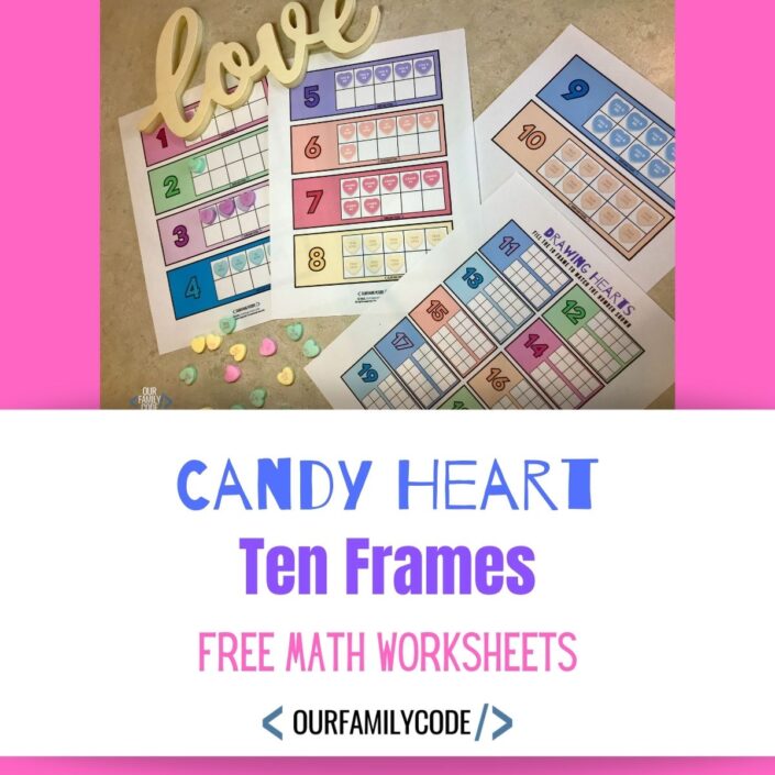 Candy Heart Ten Frames: Valentine's Day Math fi Candy Heart ten frames free math worksheets Candy Heart Ten Frames: Valentine’s Day Math