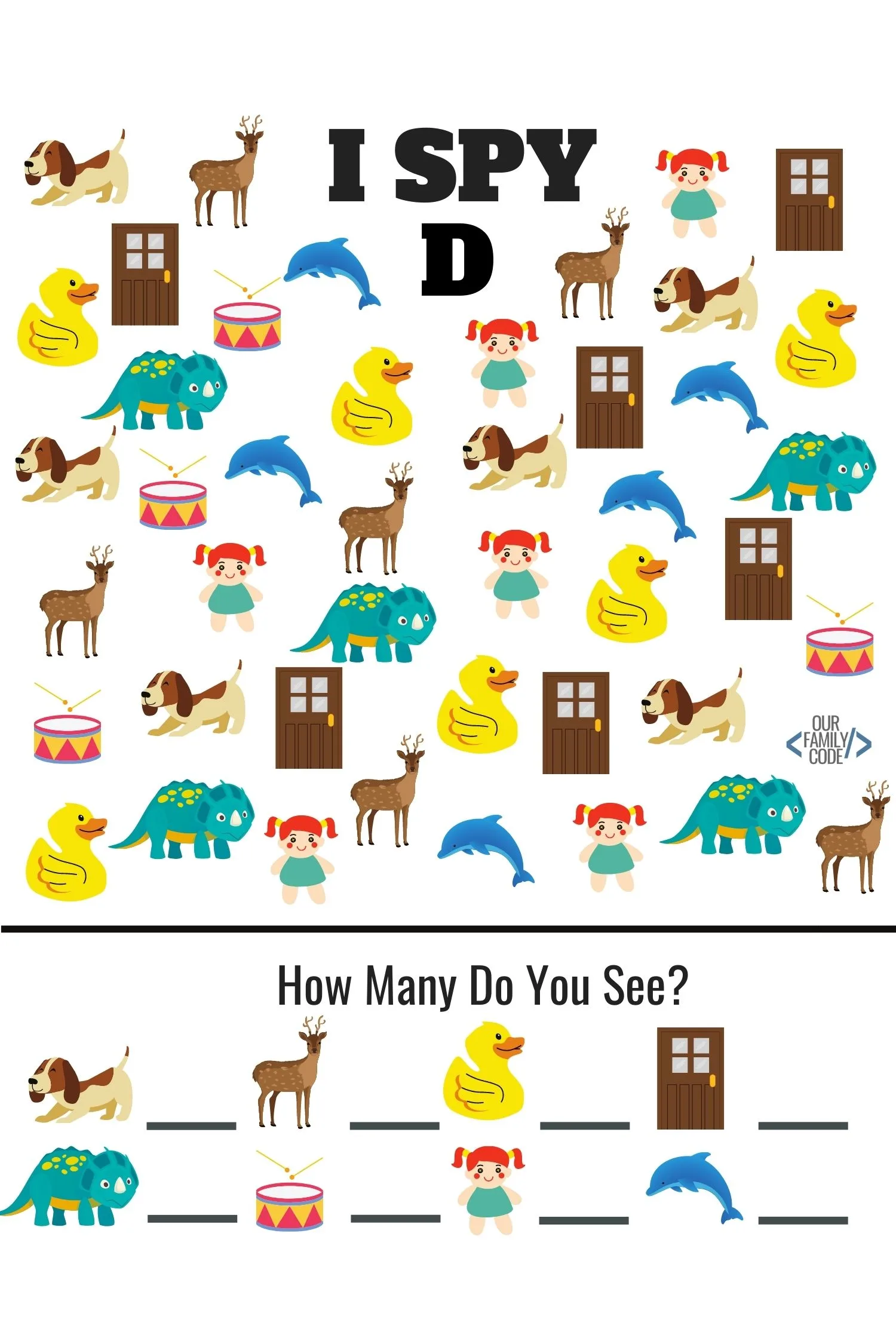 I spy d preschool letter recognition worksheet