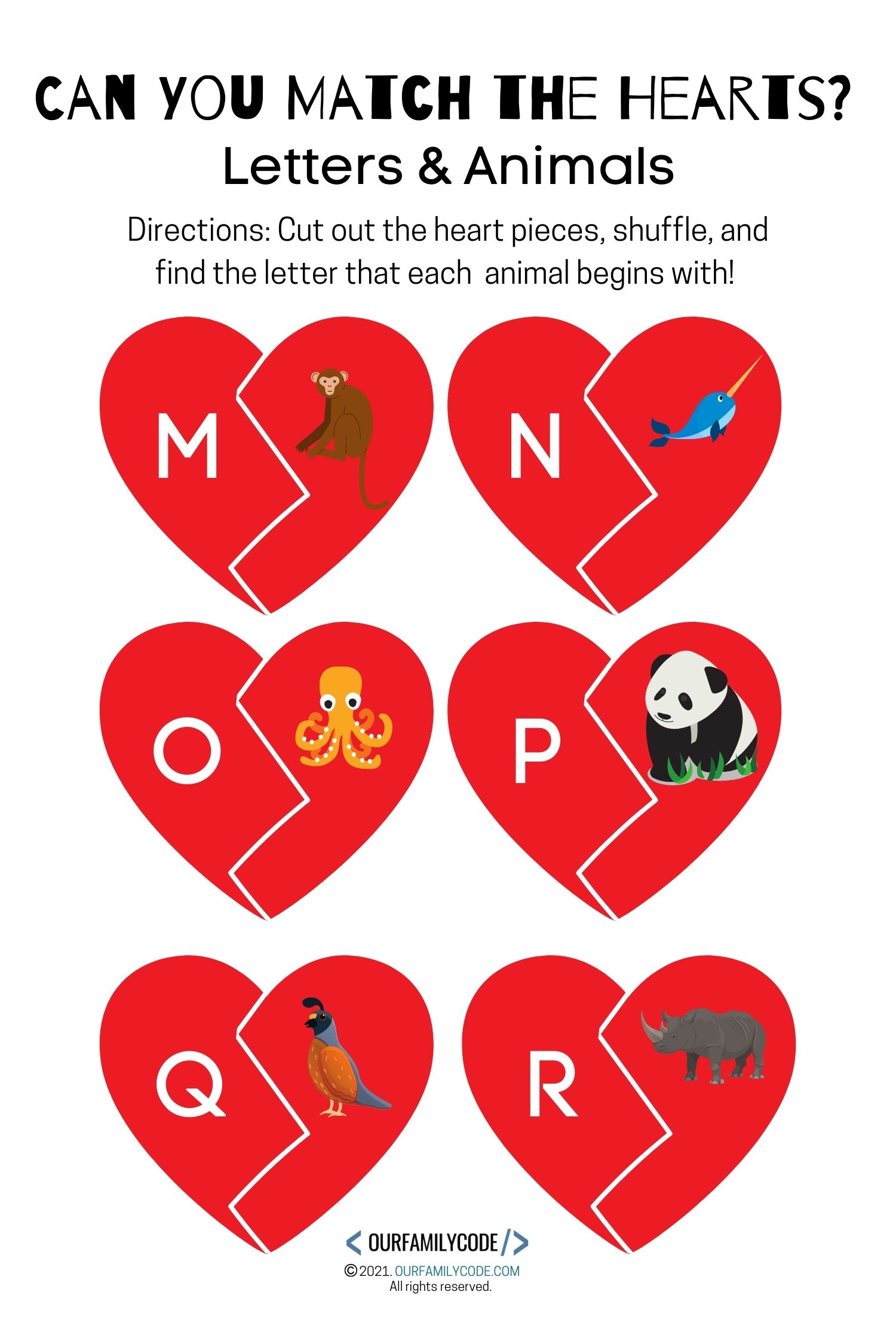 letter and animal beginning sounds m-r
