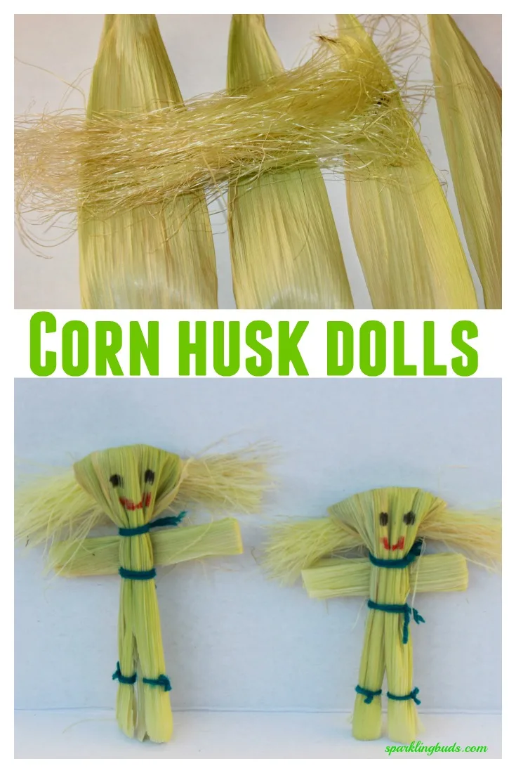 Corn husk dolls for kids 1 These recycled crafts and activities for kids are a great way to reuse recycling materials and learn about protecting our environment!