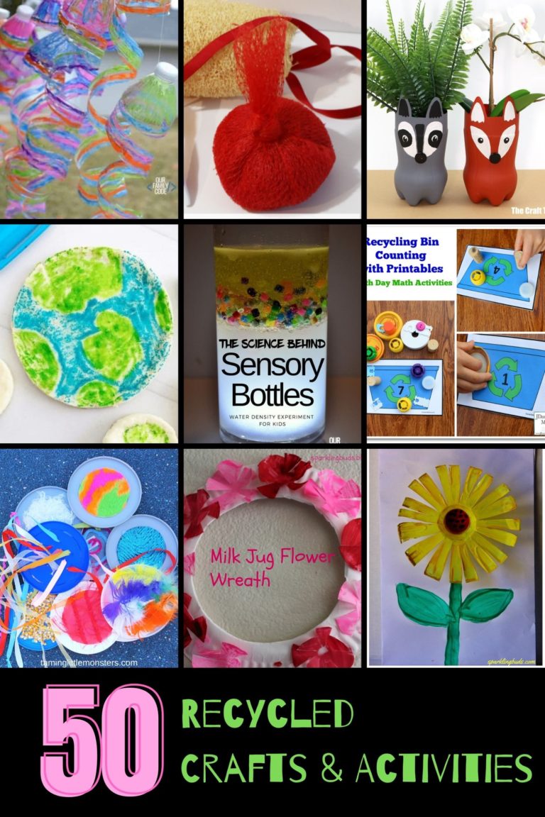 50+ Recycled Crafts & Activities for Kids | Our Family Code