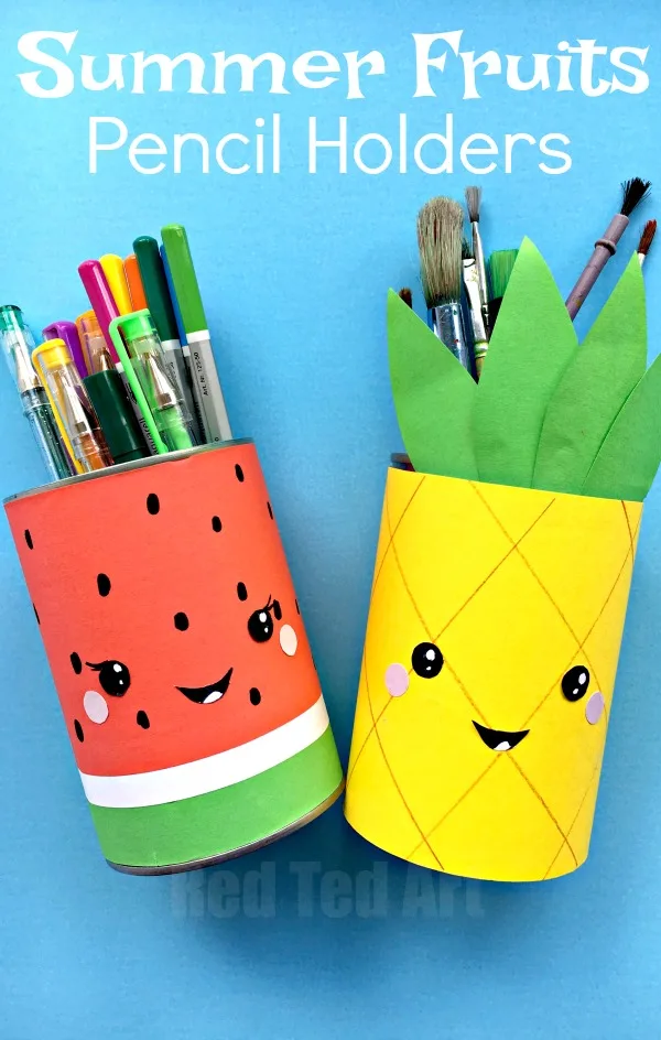 Summer Pencil Holders These recycled crafts and activities for kids are a great way to reuse recycling materials and learn about protecting our environment!