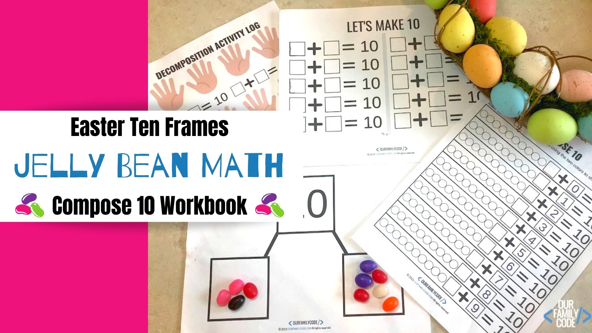 A picture of jelly bean math workbook.