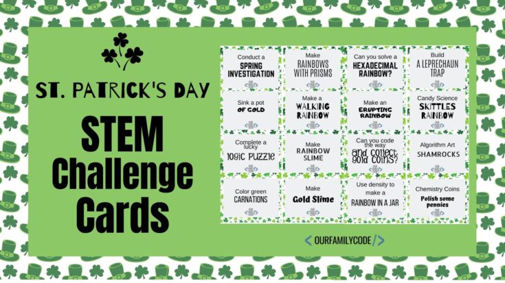 bh fb St. Patricks Day stem challenge cards This growing rainbow chromatography pots of gold activity is a super low-prep STEM activity that demonstrates capillary action, cohesion, and adhesion!