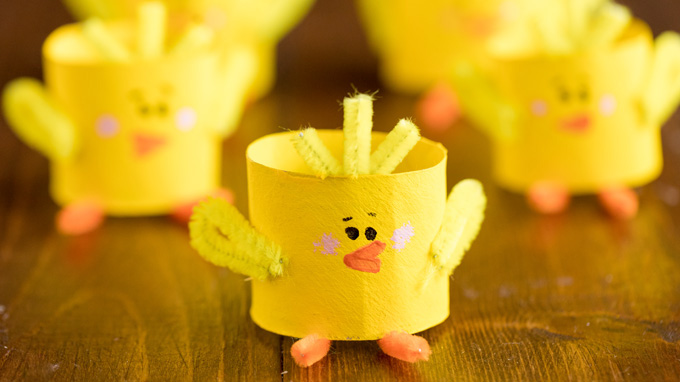 cardboard tube chicks FB These recycled crafts and activities for kids are a great way to reuse recycling materials and learn about protecting our environment!