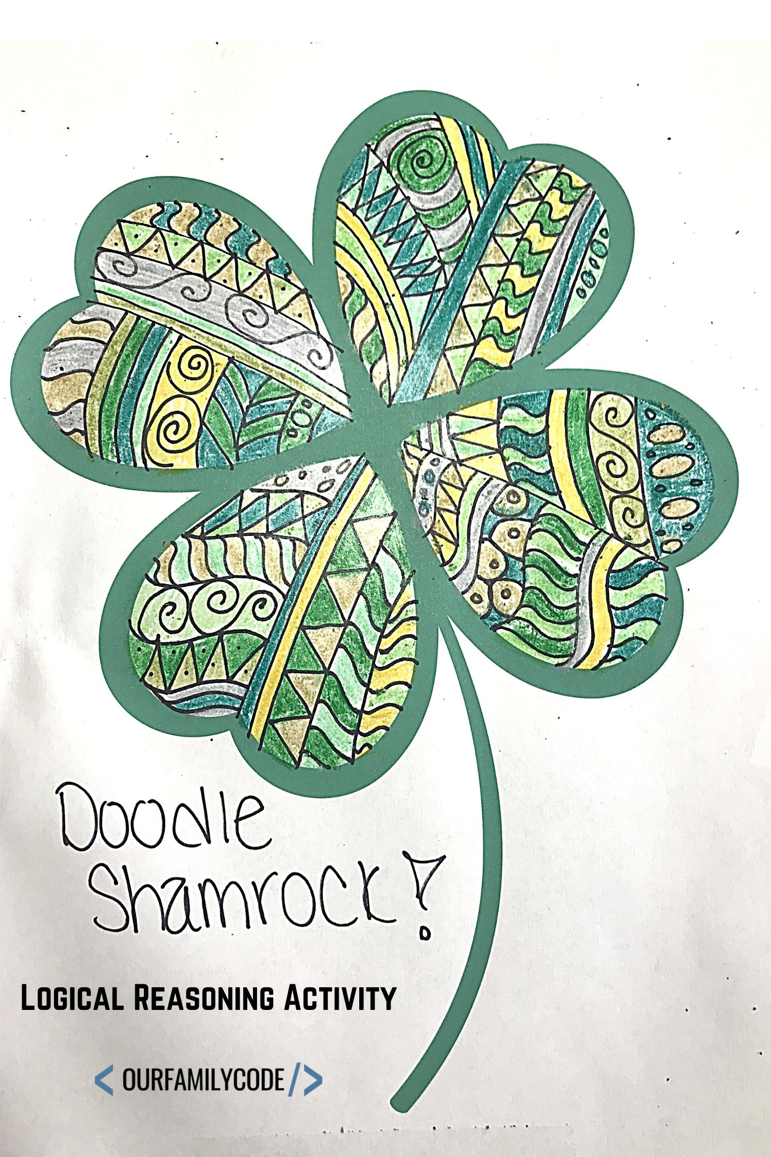 shamrock doodle art activity 