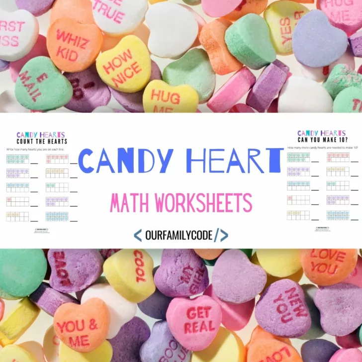 fi Candy Heart math worksheets