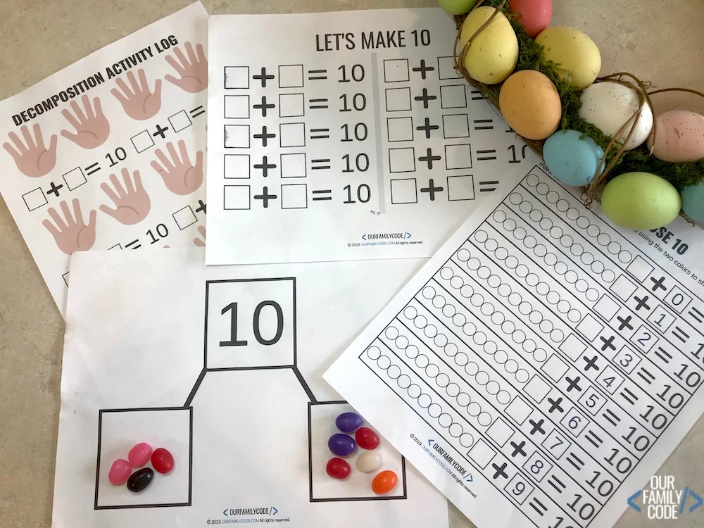 A picture of jelly bean math workbook.