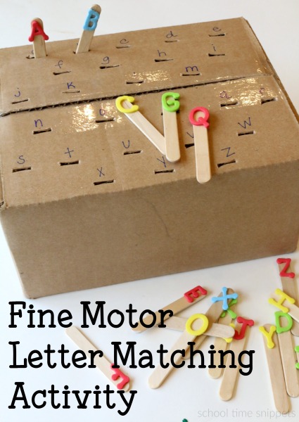 letter matching fine motor preschool These recycled crafts and activities for kids are a great way to reuse recycling materials and learn about protecting our environment!