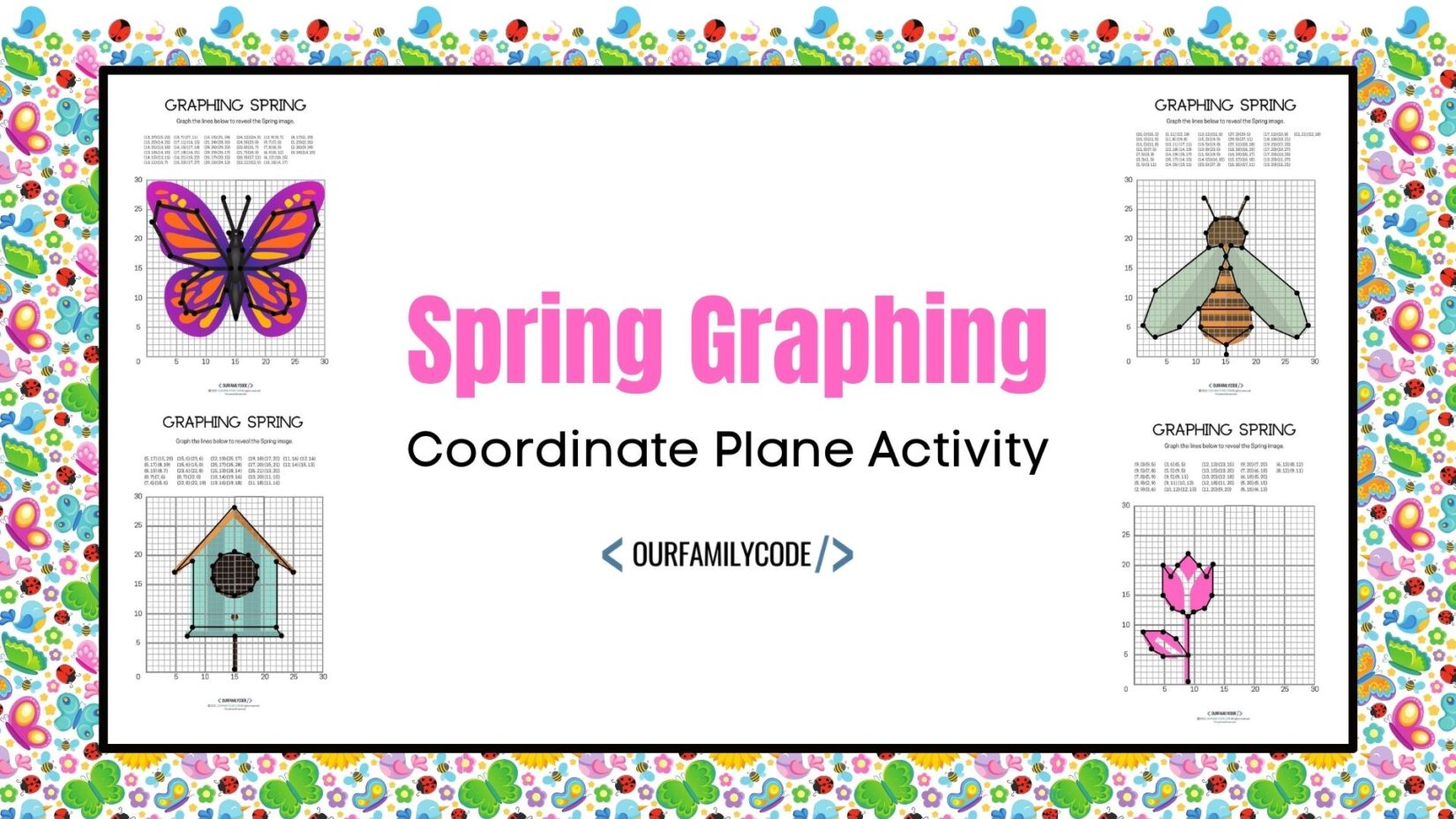 4 Free Spring Graphing Coordinate Plane Worksheets bh fb spring graphing math coordinate plane first quadrant activity bh-fb-spring-graphing-math-coordinate-plane-first-quadrant-activity