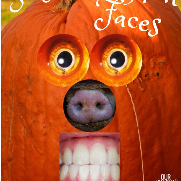 Grab these free pumpkin face pieces and have fun making silly pumpkin faces with your toddler or preschooler! #toddleractivity #preschoolactivity #pumpkinart #fallactivitiesforkids