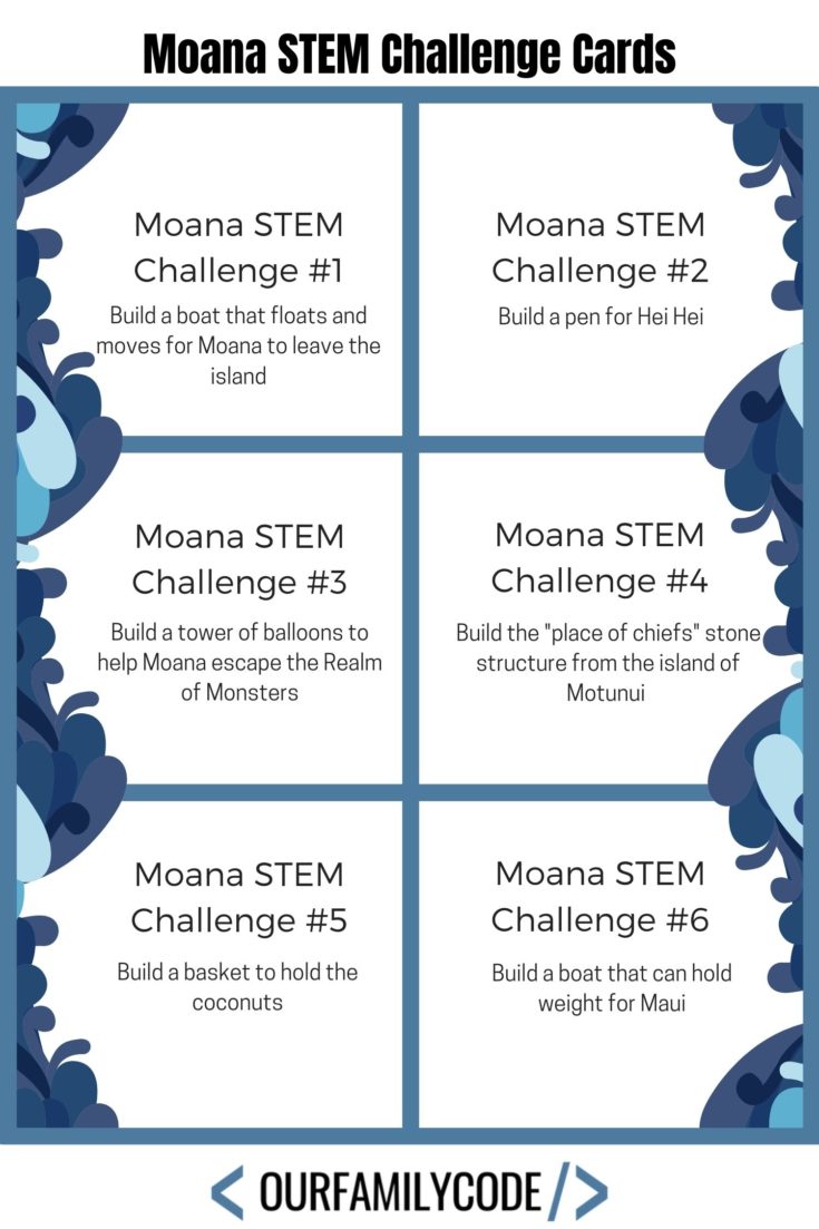 Moana Disney STEM challenge cards Learn about Stone Age tools, animals, and people by downloading this free Stone Age STEAM challenge cards activity!