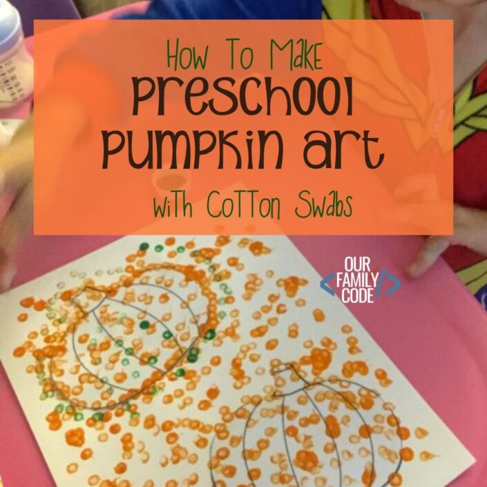 How to Make Preschool Pumpkin Art with Cotton Swabs