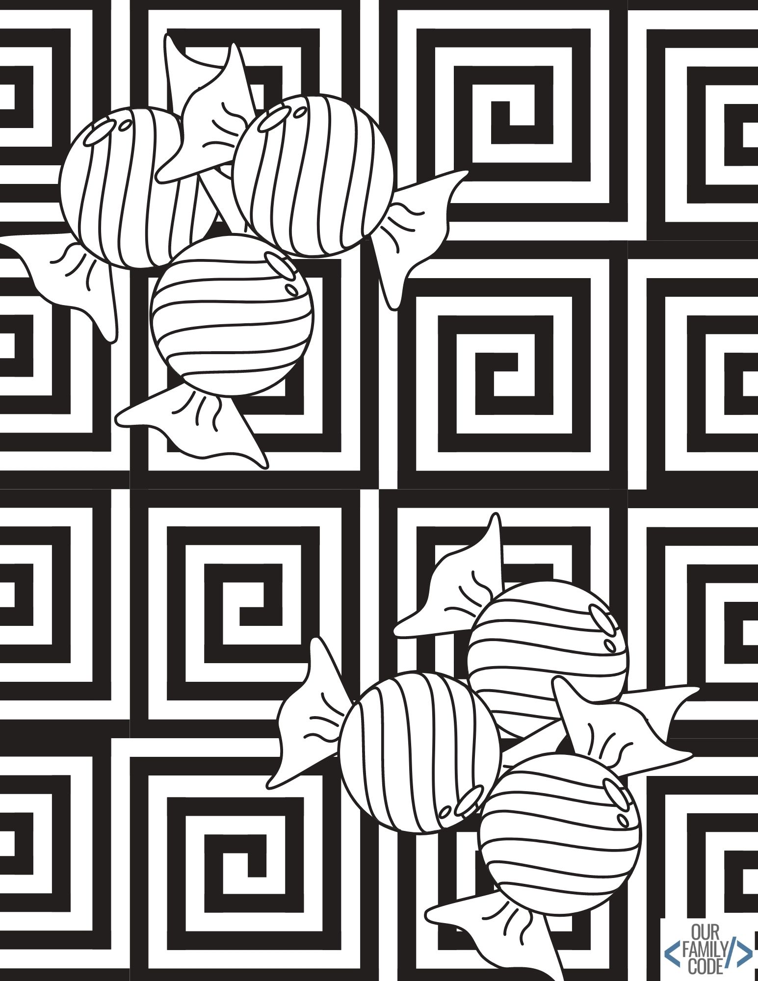 What Is Op Art? Optical Illusion Art Activities for Kids optical illusions coloring page 12 Optical illusion coloring book design 12 with a black-and-white pattern to color