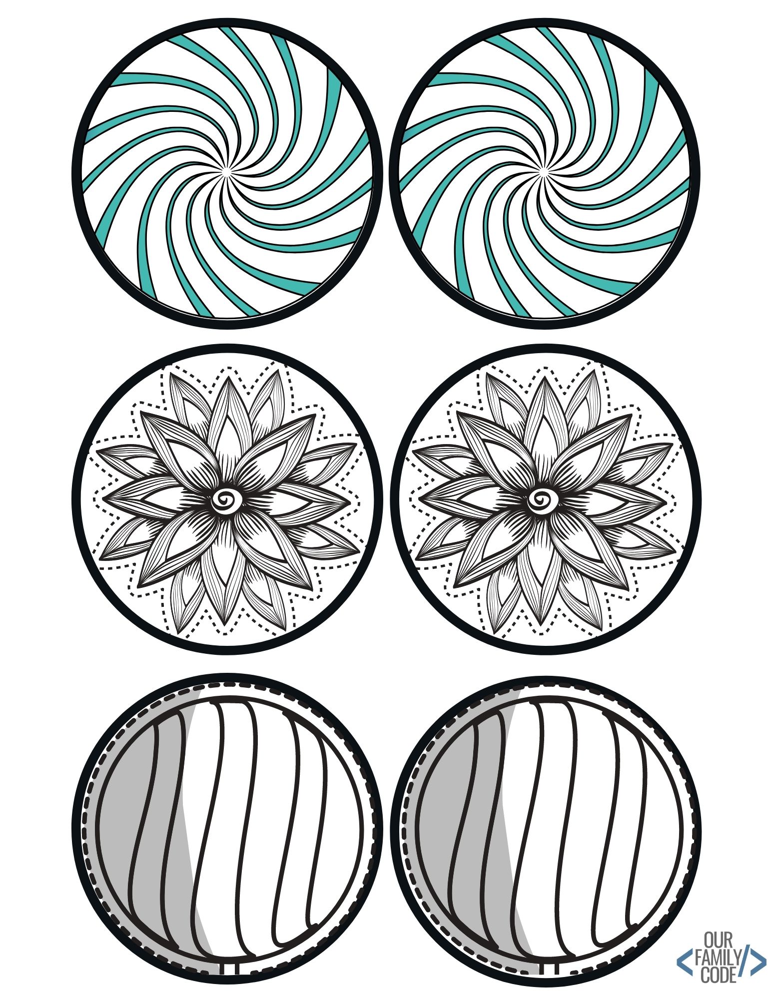 What Is Op Art? Optical Illusion Art Activities for Kids optical illusions coloring page 7 Optical illusion coloring book design 7 with a black-and-white pattern to color