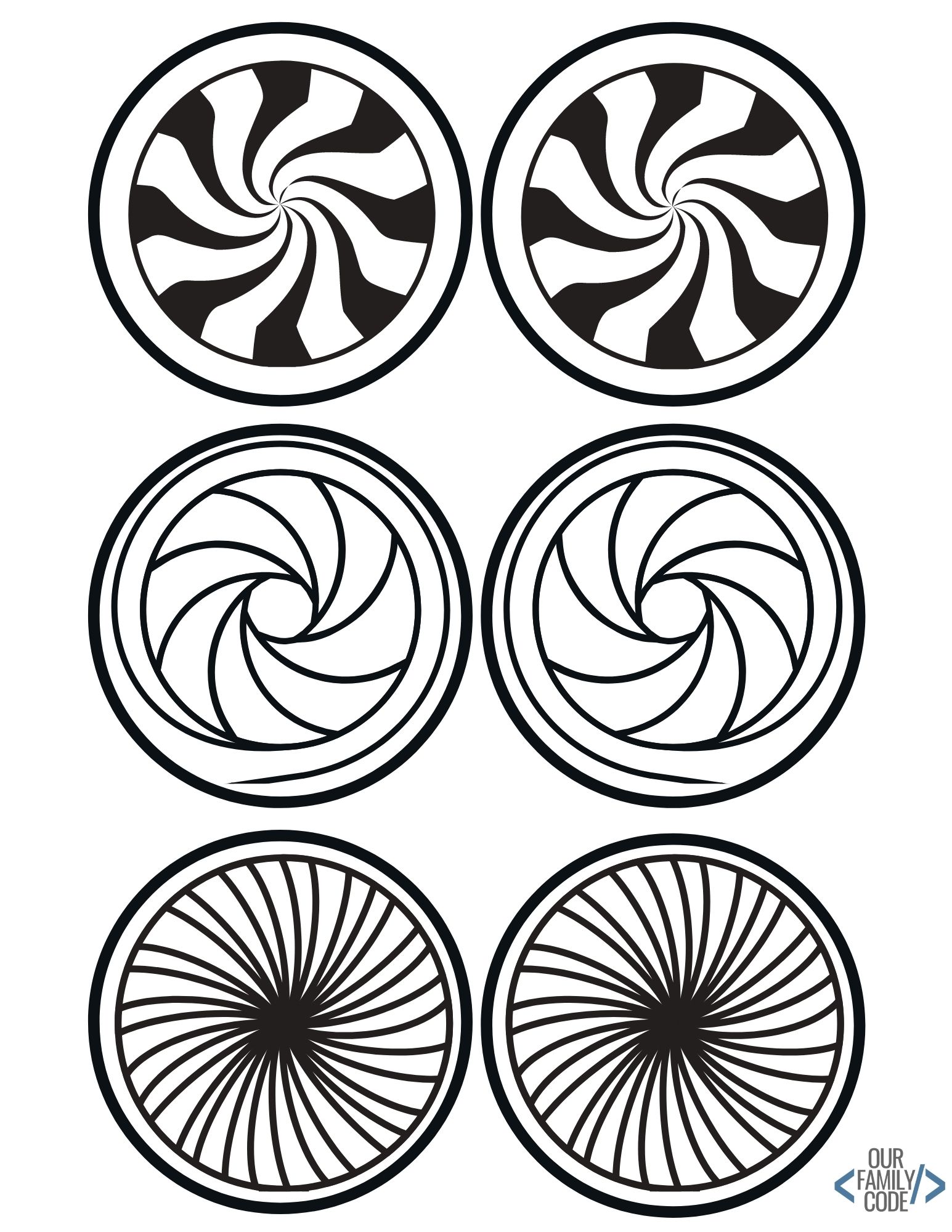 What Is Op Art? Optical Illusion Art Activities for Kids optical illusions coloring page 8 Optical illusion coloring book design 8 with a black-and-white pattern to color