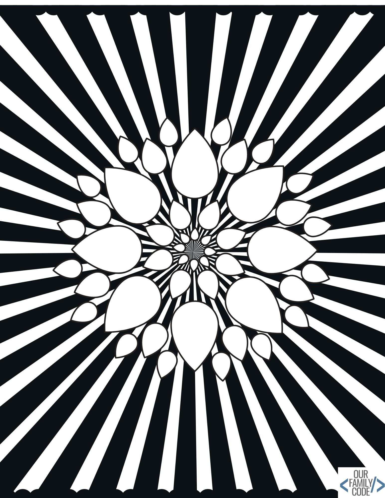What Is Op Art? Optical Illusion Art Activities for Kids optical illusions coloring page 9 Optical illusion coloring book design 9 with a black-and-white pattern to color