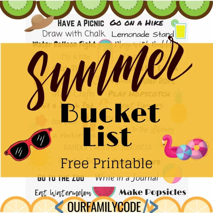 summer bucket list printable 1 This Christmas BINGO printable is a great way to get the whole family started with a new family Christmas Tradition! No reading required!