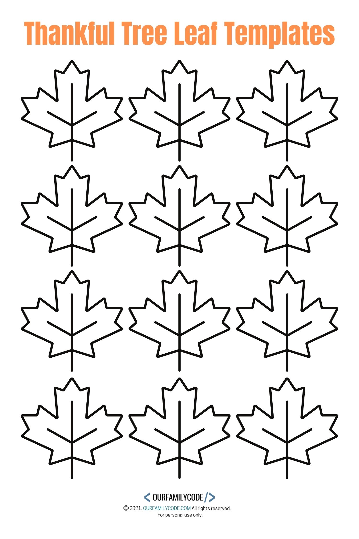 A picture of a Thankful Tree leaf template.
