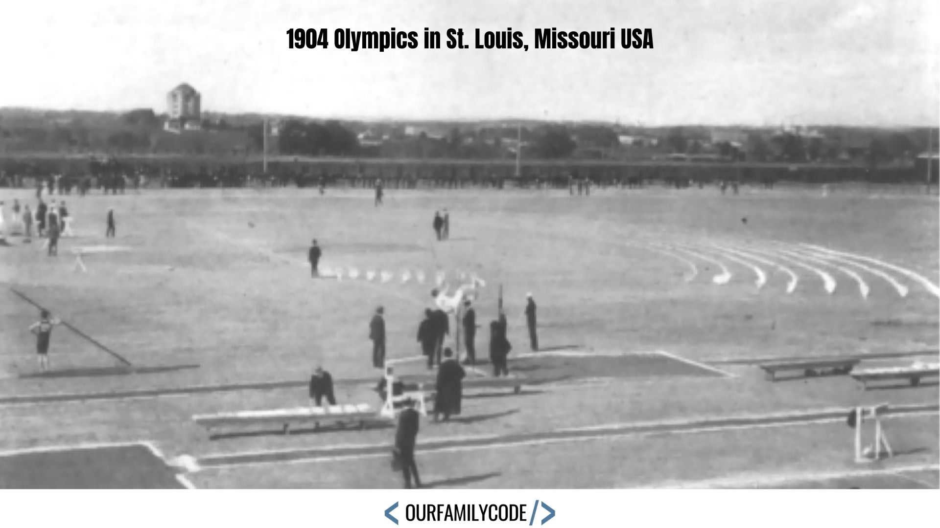 A picture of Francis Field stadium during the St. Louis Olympic Games in 1904.