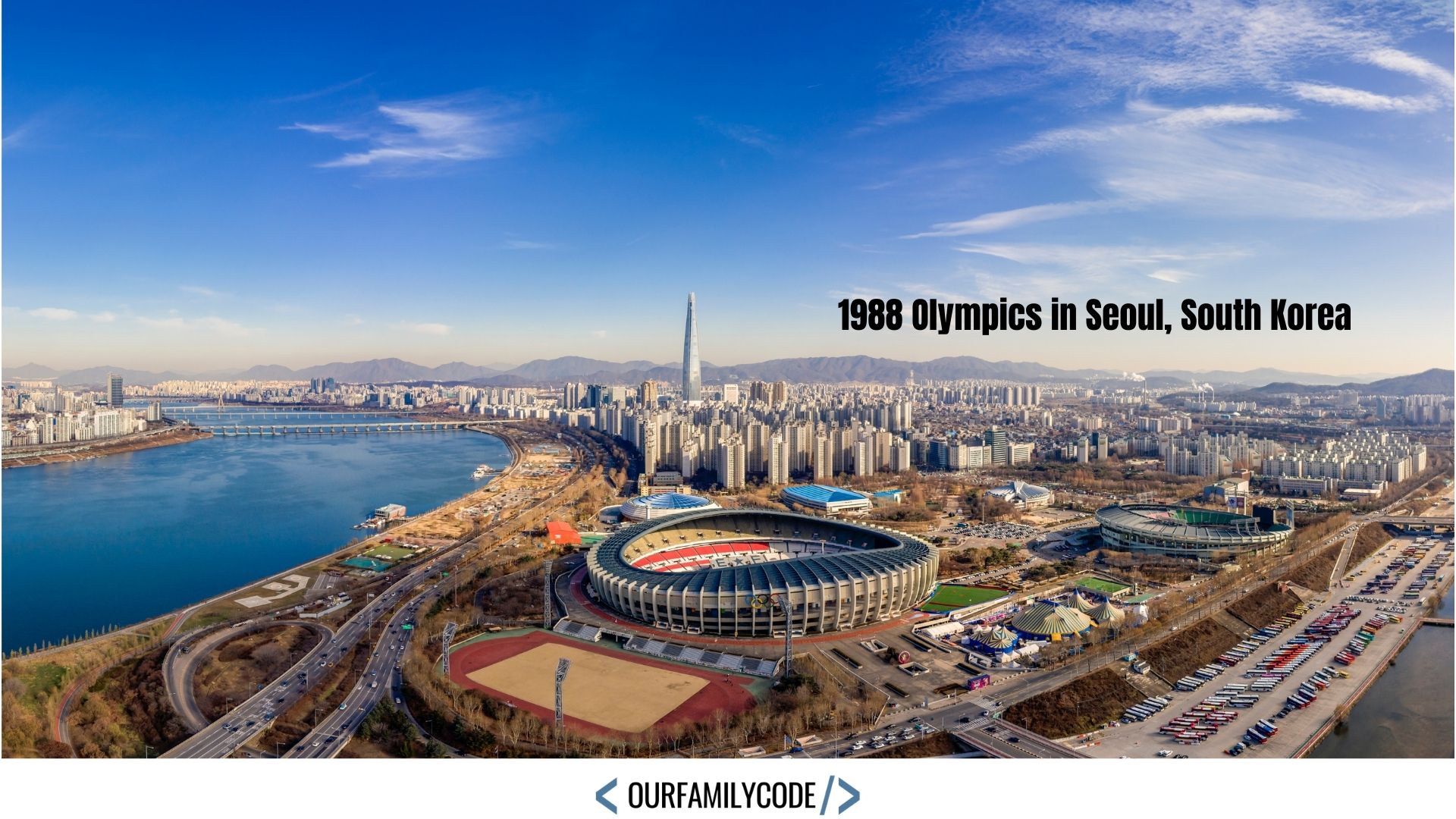 A picture of the olympic stadium in Seoul, South Korea.