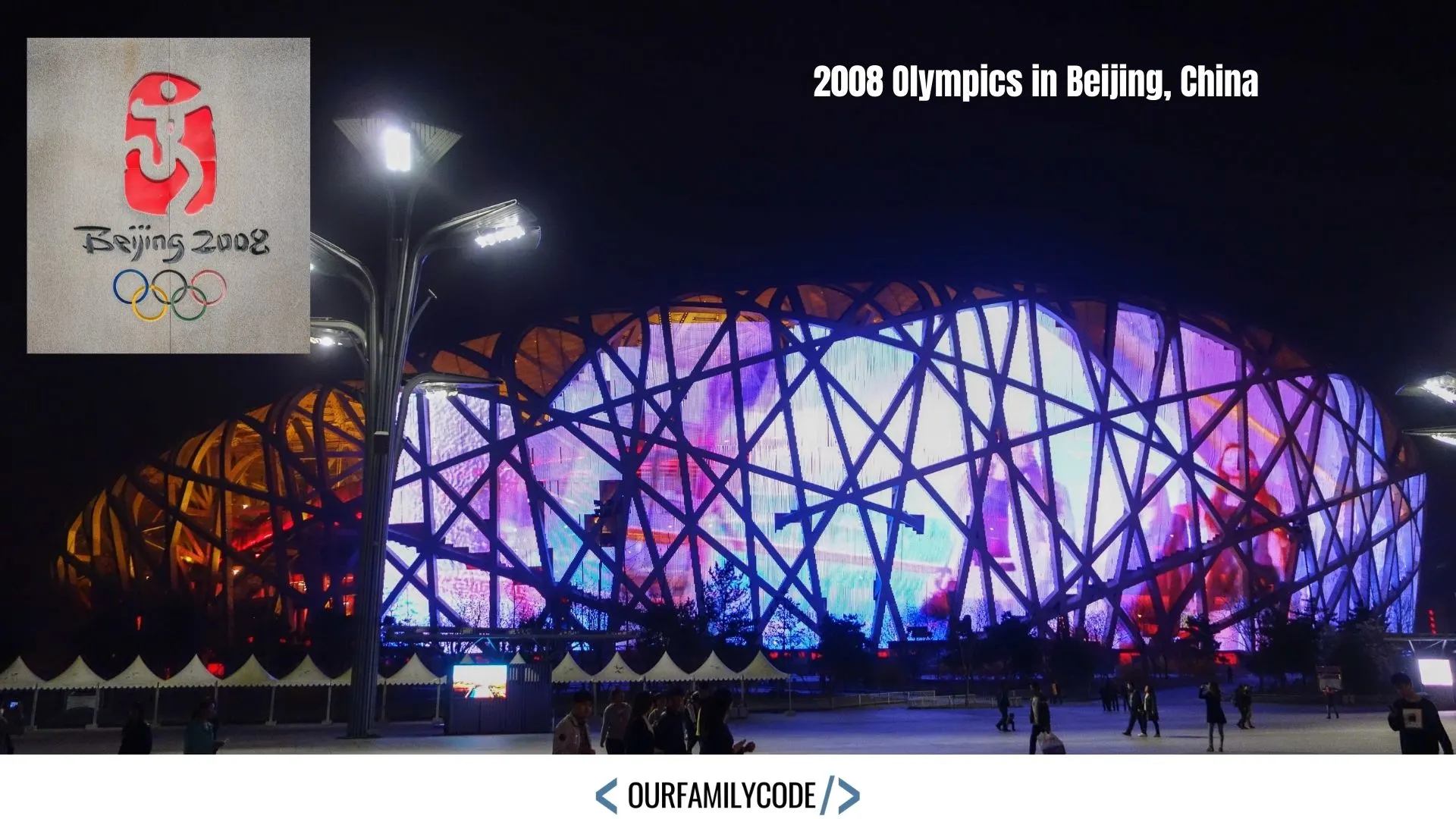 A picture of the Nest Olympic Stadium from the 2008 Beijing, China.