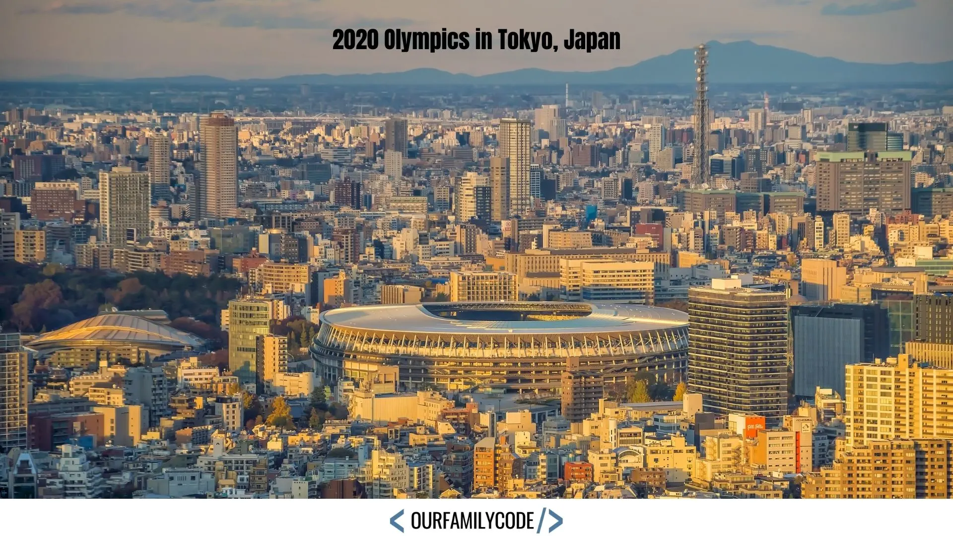 A picture of the Olympic Stadium for the 2020 Summer Olympic Games in Tokyo, Japan.