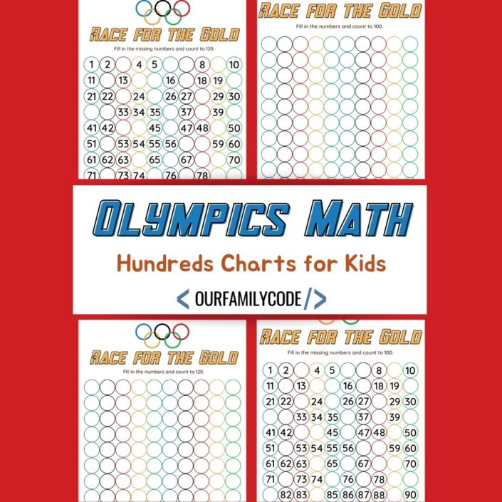Olympic Hundreds Chart: Fill in the Olympic Rings