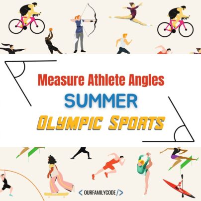 Measure Athlete Angles in Olympic Sports FI Measure Athlete Angles in Olympic Sports A picture of summer sport vectors on a tan background with text that reads "measure athlete angles summer olympic sports".