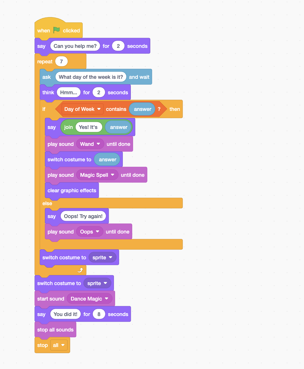 Scratch Conditional Statements Witch Wardrobe Halloween Coding